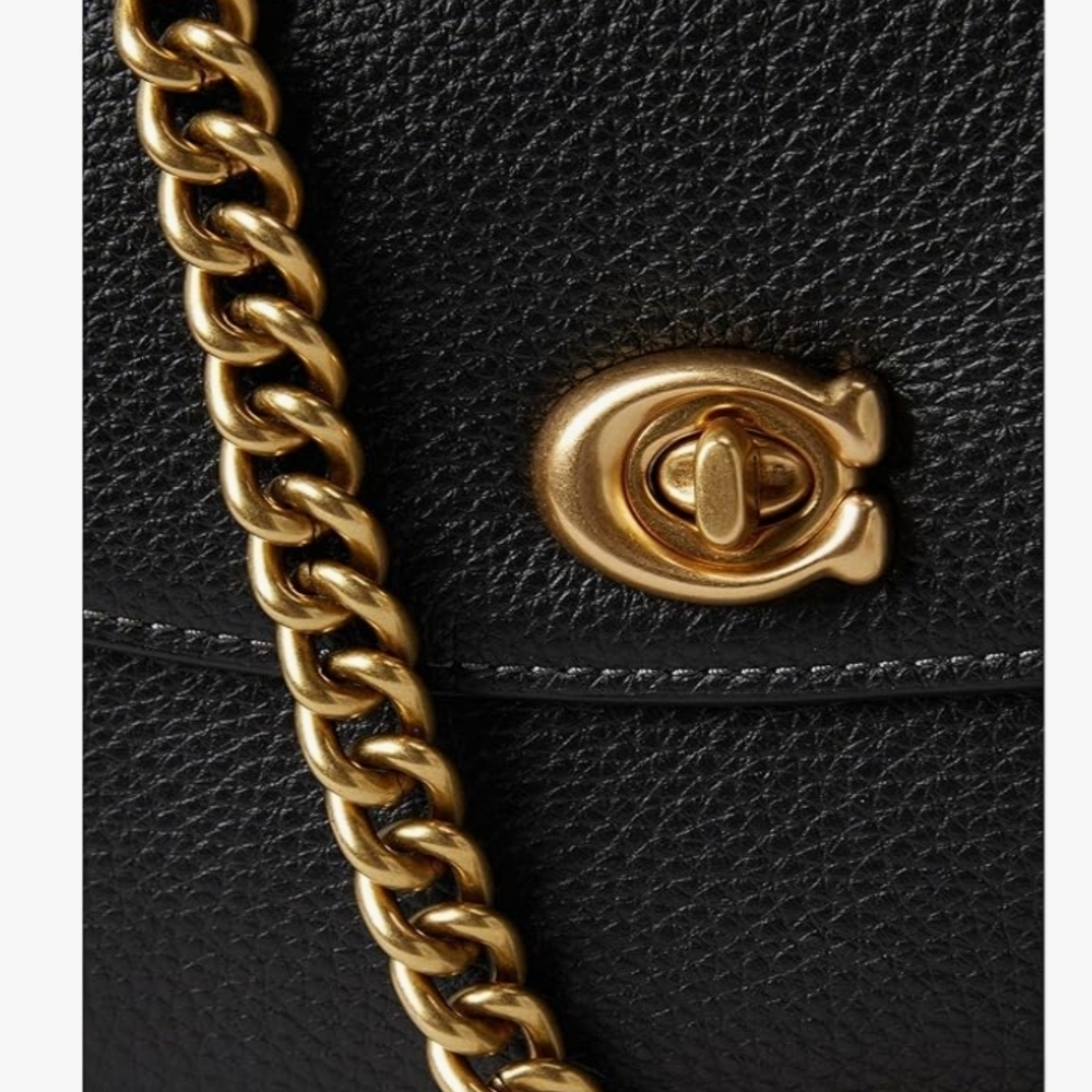 Coach Black Pebbled Leather Crossbody with Gold Hardware - Picture 5 of 6